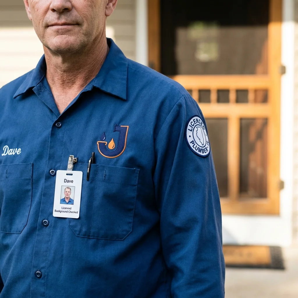 Licensed plumber showing ID badge in West Wendover, NV