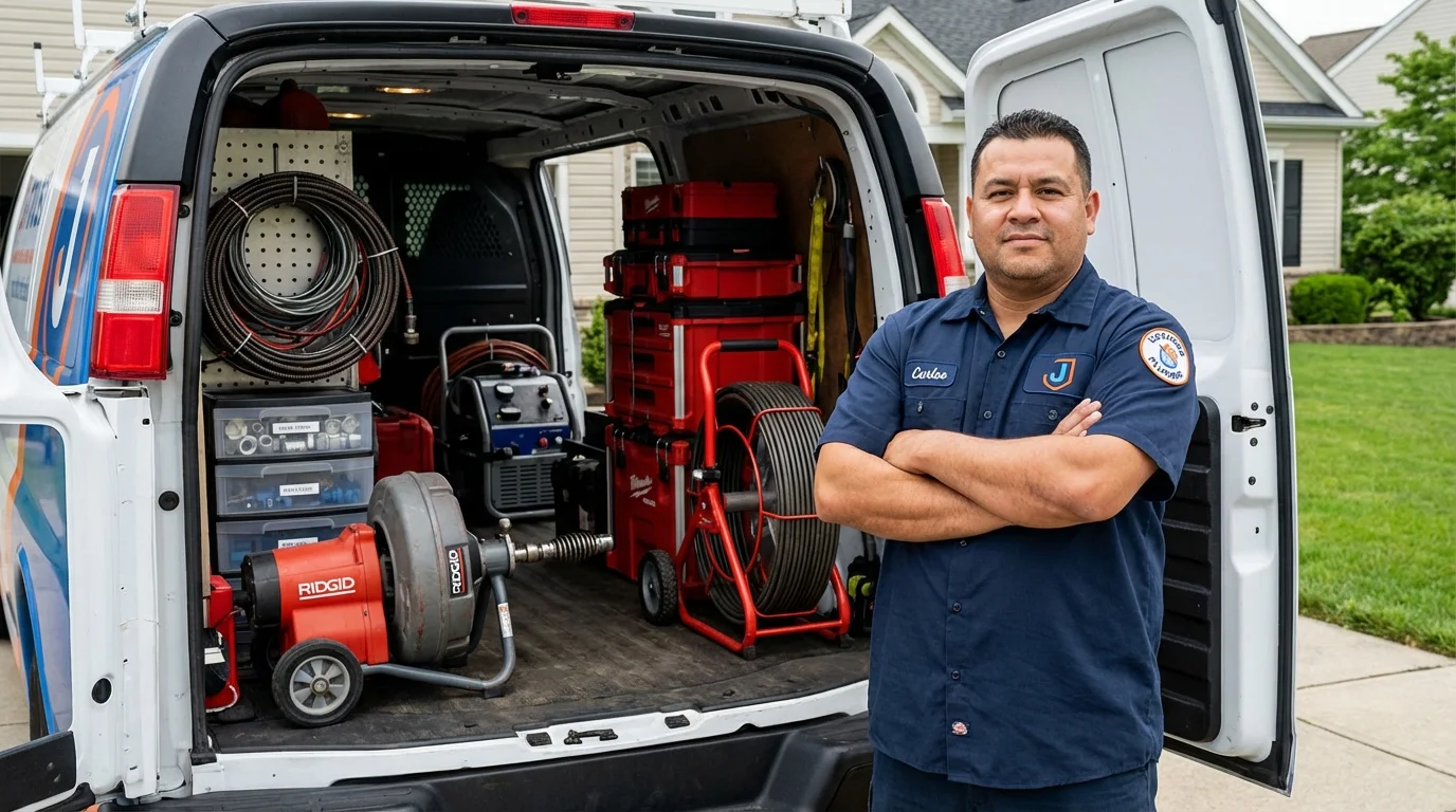 Professional drain cleaning equipment and Johns Plumbing LLC plumber in West Wendover
