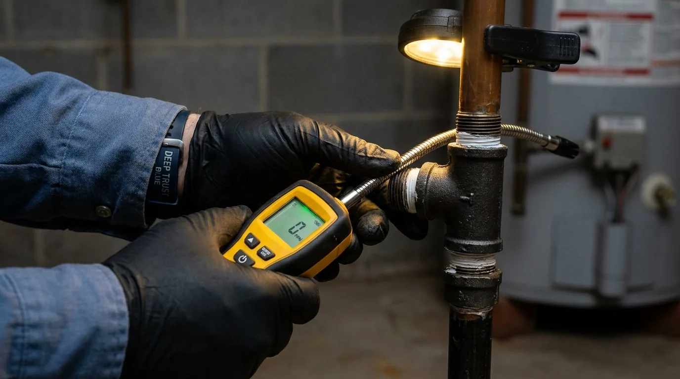 Gas leak detection with electronic sniffer by Johns Plumbing LLC in West Wendover