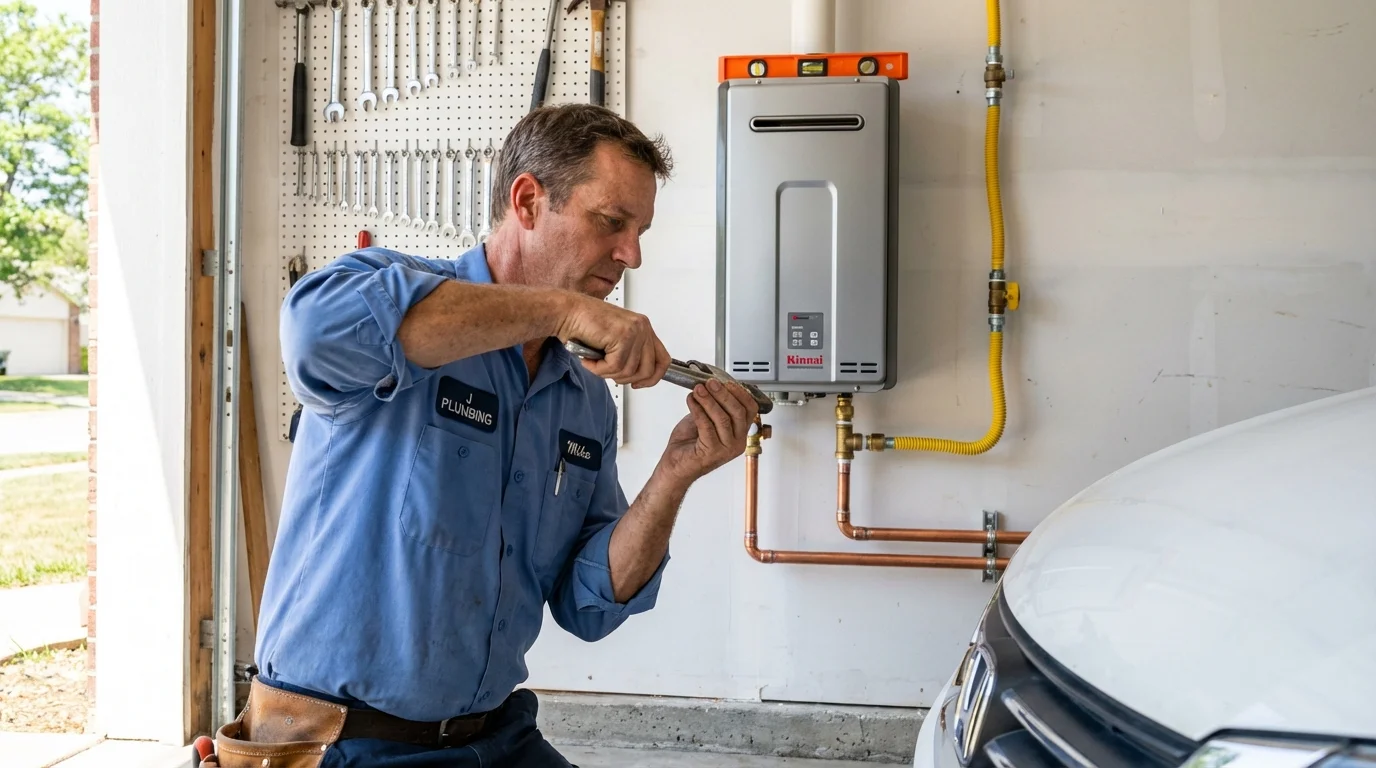 Tankless water heater installation by a Johns Plumbing LLC plumber in West Wendover